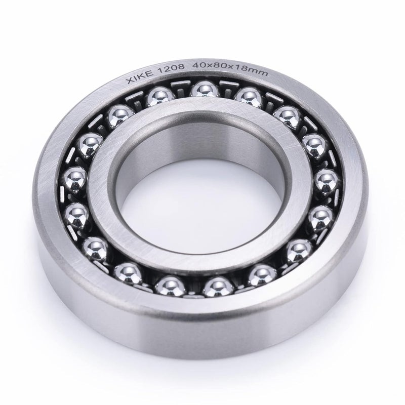 Xike 1 Pcs 1208 Self-Aligning Ball Bearings 40x80x18mm, Open and Chrome Steel Fits DIY/Fans/Industrial/Agriculture/Pulp/Paper/Beverage/Textile/Material Handling Machinery. - Image 5